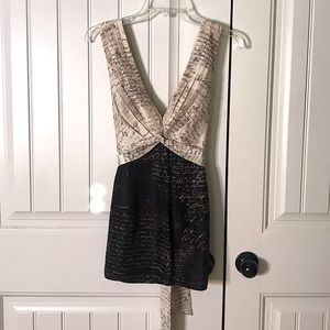 Cream and black tank top